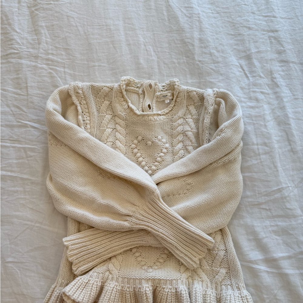 Elegant Cream Cable Knit Sweater
